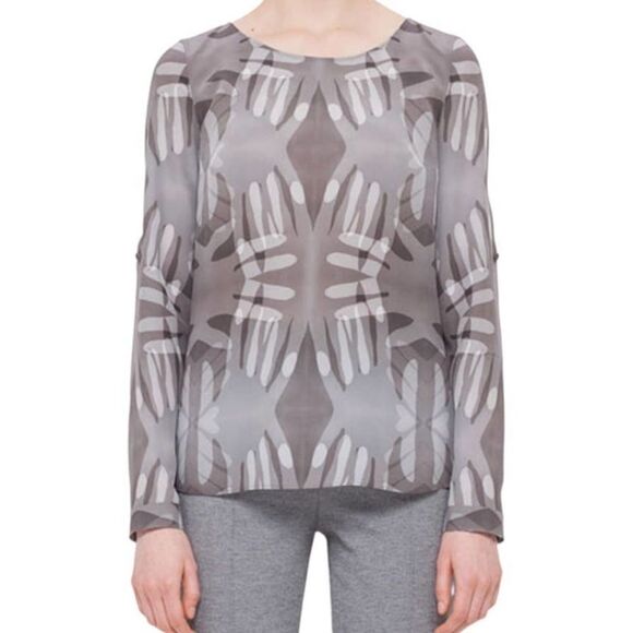 AKRIS PUNTO Hand Print Silk Blouse 6 - Picture 10 of 10